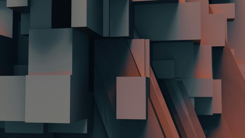 CEM i CXM – jak skutecznie zarządzać doświadczeniem klienta i użytkownika? CEM management – abstrakcyjna grafika 3D z geometrycznymi bryłami jako metafora zarządzania doświadczeniem klienta Customer Experience Management i optymalizacji procesów biznesowych