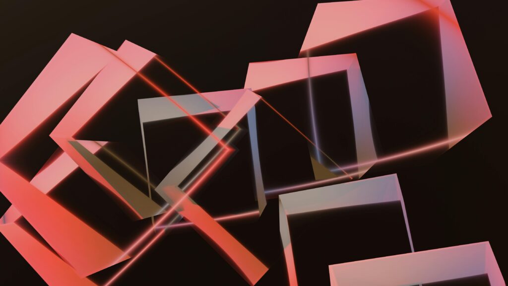 Adres IPv4 – czym jest i jak działa w sieci? Abstrakcyjna grafika geometryczna z czerwonymi liniami – co to adres IPv4 i jak działa adres IP w sieci komputerowej